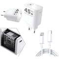 Fonte Carregador + Cabo P/ iPhone X Xr 11 12 13 14 45w Luxo