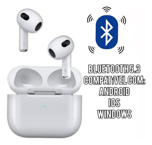 Fone De Ouvido Bluetooth Sem Fio Duplo Premium 3ª Geração