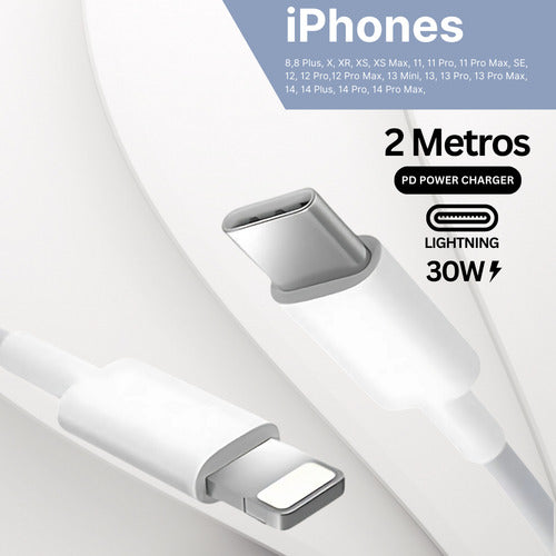 Cabo Tipo C / Ios 2m Para iPhone X 11 12 13 14 Premium Ultra