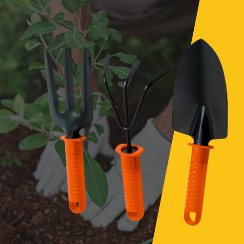 Kit Ferramentas De Plantio Jardinagem, Vasos, Hortas Laranja