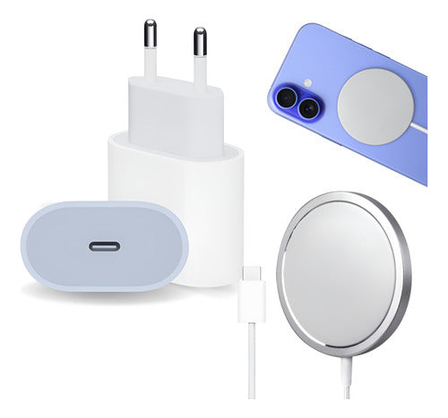 Fonte Carregador + Cabo Indução Para iPhone 12 13 14 15 16