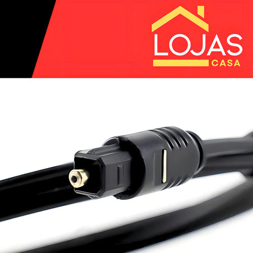 Cabo Óptico Para Áudio Digital Fibra De 2m Home Theater 5.1 Som Cas Casa