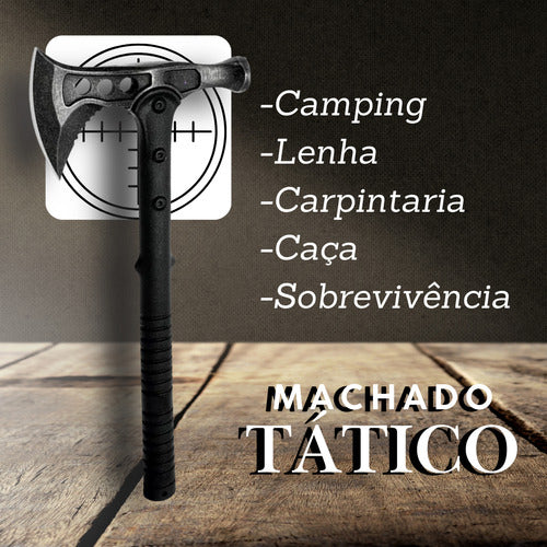 Machado Martelo Tático Tomahawk Militar Caça Camping Premium