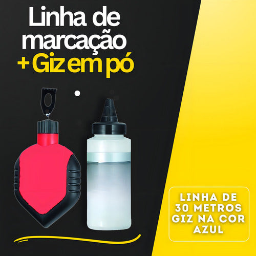 Carretel De Linha Lojas Casa 30m Com Pó De Giz Para Marcação Em Construção