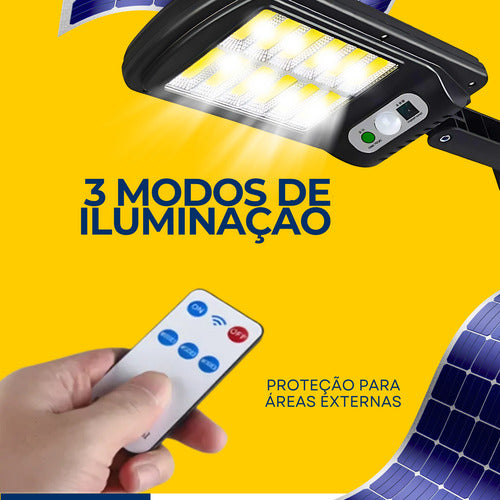 Poste Energia Solar Led Sensor Presença Super Forte Holofote