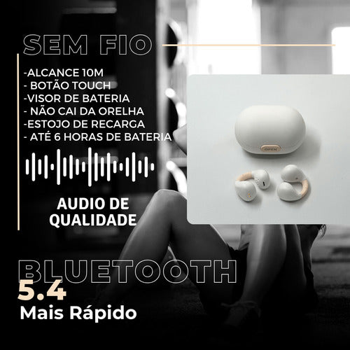Fone De Ouvido Brinco Bluetooth Corrida Esporte Anti Queda
