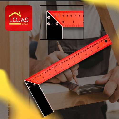 Esquadro Metálico 35cm 12pol Para Marcenaria E Serralheria