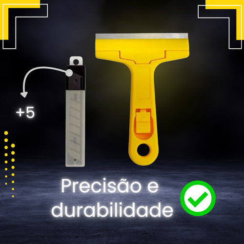 Raspador Plano Tintas Piso Vidro Cerâmica Azulejo 5 Laminas