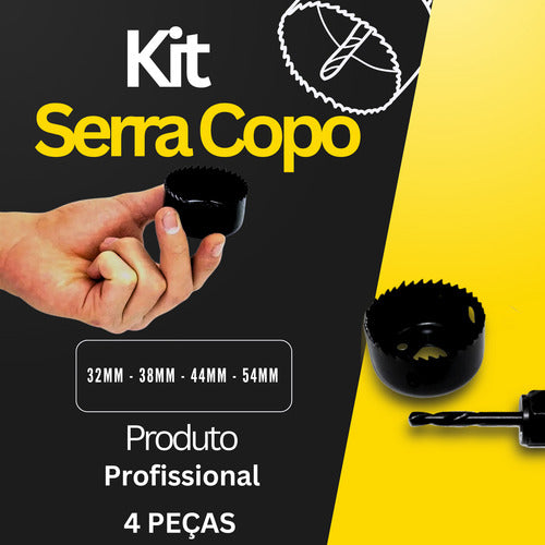 Kit De Serra Copo Madeira, Gesso, Mdf, Pvc Todas Furadeiras