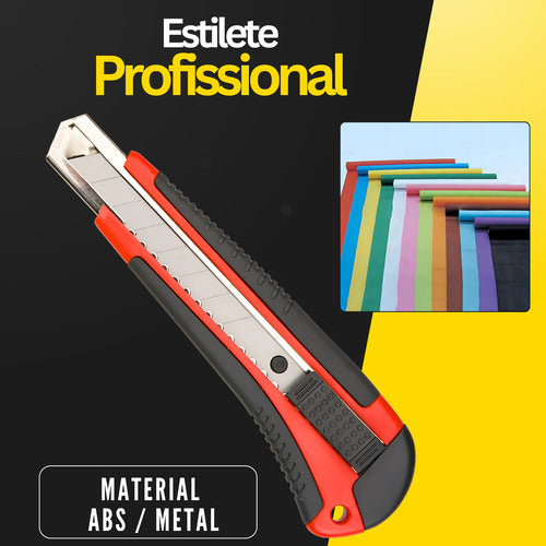 Estilete Reto Portátil 3 Lâminas Profissional Leve Bolso