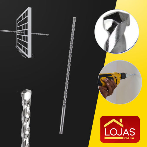 Broca 30cm 10mm Videa Longa Para Concreto Parede Alvenaria