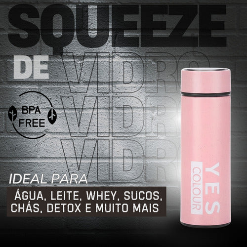 Garrafa De Vidro Squeeze Não Deixa Cheiro Academia Resistent