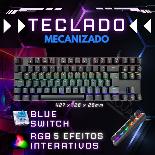 Teclado Gamer Rgb Red Swith Mecânico Para Pc Xbox Ps5 Setup