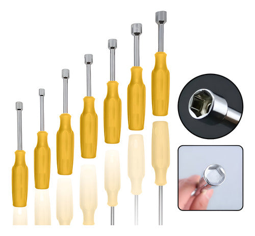 Jogo E Kit De Chave Canhão 7 Pcs Aço 5 A12 Mm Profissional