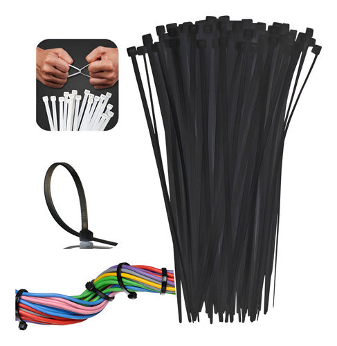 Abraçadeira Nylon 200mm X 4,8mm Enforca Gato Pack 100 Un.