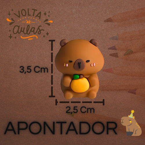 Apontador Emborrachado Capivara Escola Lápis Fofinho Cute