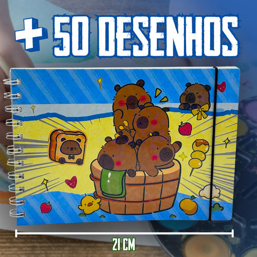 Livro Para Colorir Pintura Desenho Cute Capivara Goods