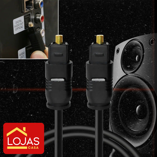 Cabo Óptico Para Áudio Digital Fibra De 3m Home Theater 5.1