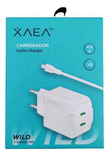 Carregador De Parede Turbo 2x Usb Branco Wild Xaea