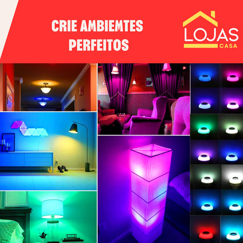 Lâmpada Led Rgb Bluetooth Com Caixa De Som E Controle Bivolt