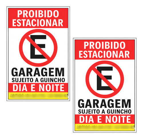 Placa De Sinalização Proibido Estacionar 20x30 / Lojas Casa