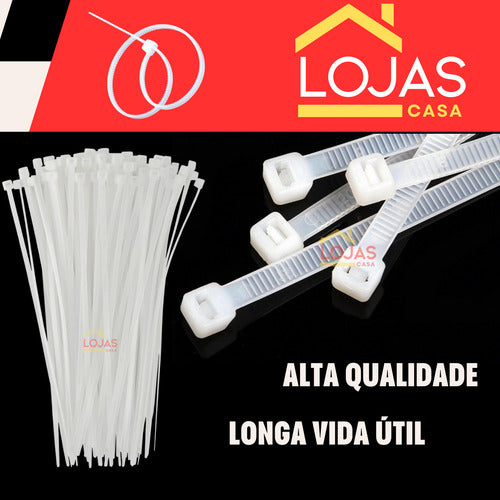 Abraçadeira Nylon 200mm X 4,8mm Enforca Gato Pack 100 Un.
