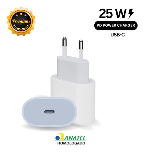 Carregador Fonte Turbo 25w  Cabo Para iPhone 7 8 11 12 13 14