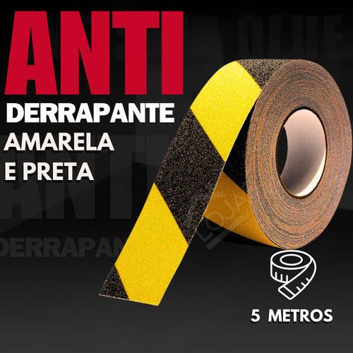 Rolo Fita Antiderrapante Adesiva Zebrada Piso Escada Rampa