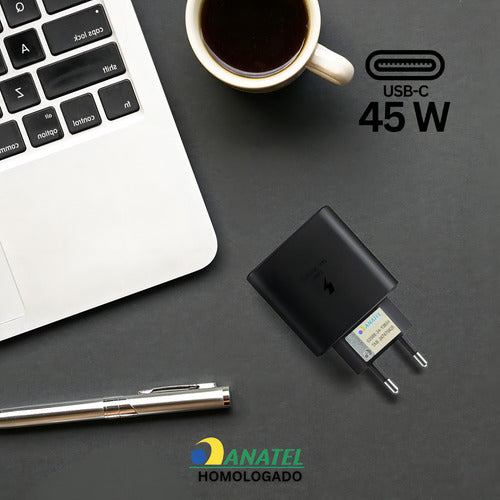 Carregador Fonte Turbo 45w Para Samsung Com Cabo Super Fast Cor Preto Lojas Casa