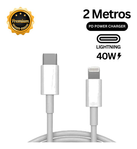 Fonte Carregador Turbo 35w Cabo 2 M P/ iPhone 11 12 13 14