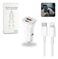 Carregador Automotivo + Cabo Para iPhone 11 12 14 Tipo C 20w