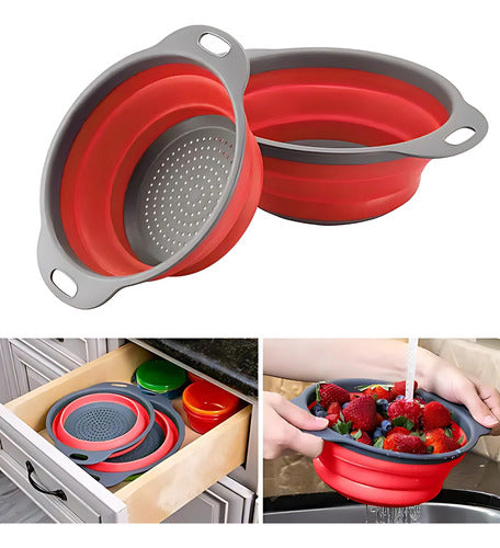 Escorredor De Silicone Retrátil Dobrável Para Arroz Legumes