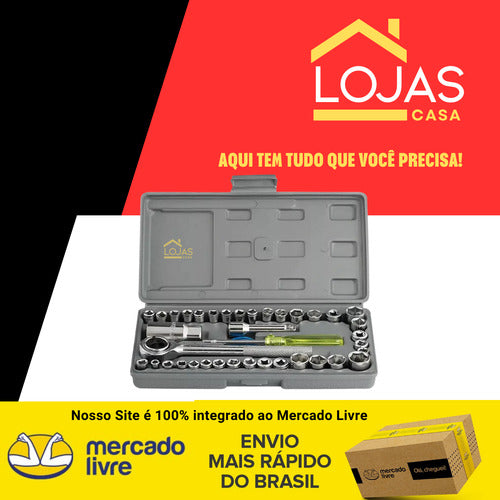 Kit Ferramentas Maleta Catraca Jogo De Chaves Profissional