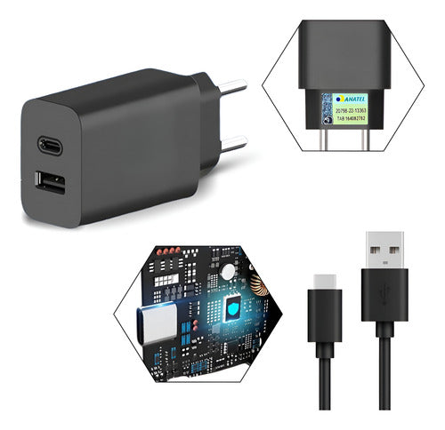 Carregador 30w Usb-c  Para Moto Edge, Razr, G84, G73,linha G