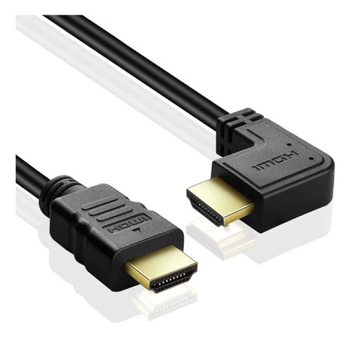 Cabo Hdmi Curvo  3 Metros Blindado Full Hd Tv Game Pc Not 90