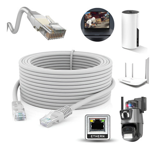 Rolo Cabo Rede 100m Lan Crimpado Cat6 Super Rápido Premium L
