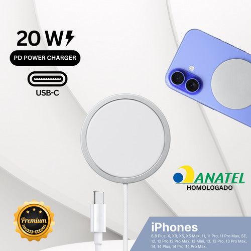Kit Para iPhone 8 Xr 11 12 13 14 Automotivo +indução+2 Cabos