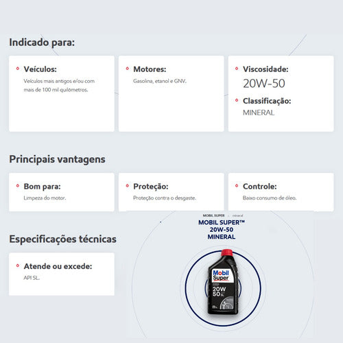 Kit Troca De Óleo Mobil 20w50 E Filtro Motor Ap 1.6 1.8 2.0