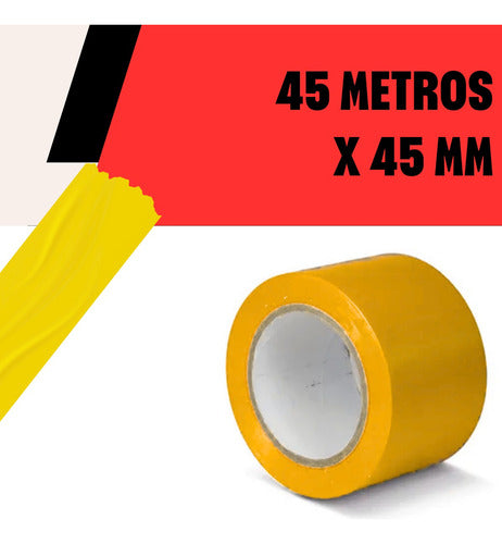 Rolo Durex Grande Adesivo 45m X 45mm Sinalizar Fita Multiuso