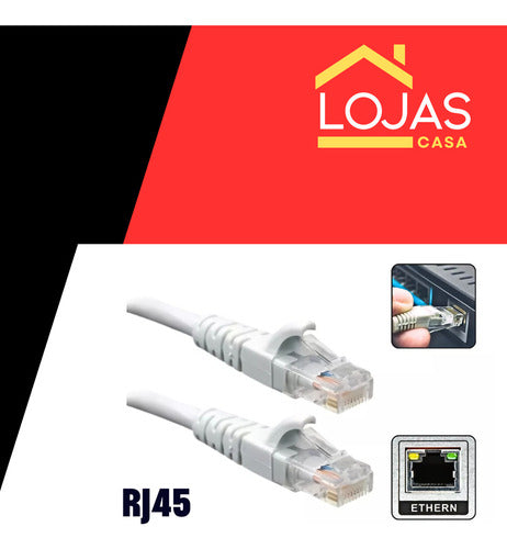 Cabo De Rede Cat6e 3m Rj45 Ethernet Pvc Alta Velocidade Cinza