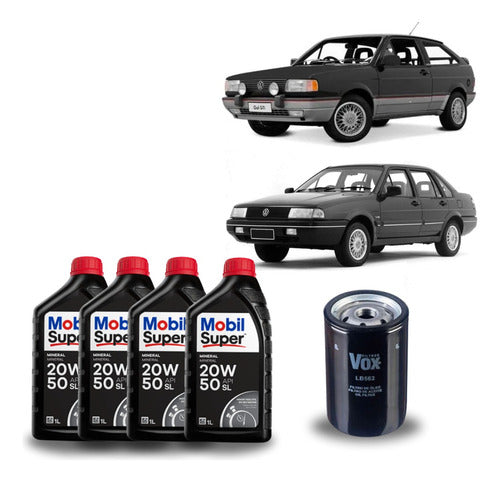 Kit Troca De Óleo Mobil 20w50 E Filtro Motor Ap 1.6 1.8 2.0