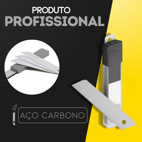 Kit Jogo Lâminas Para Estilete Em Aço 18mm 10 Peças