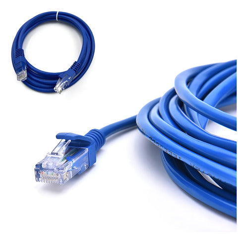 Cabo De Rede 5 Metros Lan Internet Crimpado Rj45 Cat5e Azul