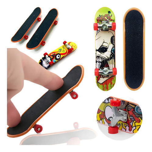 Kit 3 Skate Dedo Fingerboard Profissional Com Truck De Metal
