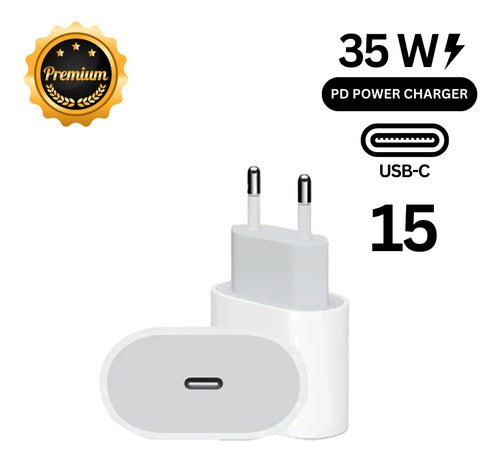 Carregador Premium Para iPhone 15 35w Cabo 2 Metros Tipo C