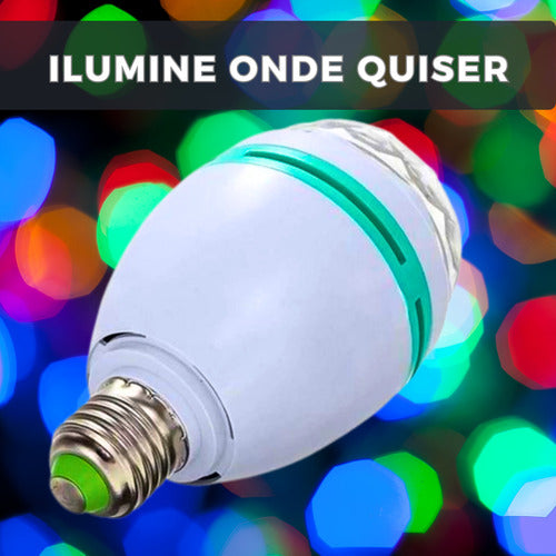 Lâmpada De Festa Led Rgb Giratória Colorida Globo De Luz
