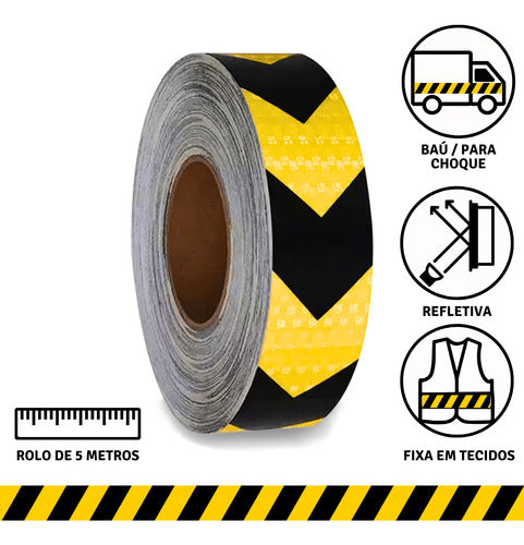 Rolo Faixa Refletiva Seta Listra Para Sinalização 5cm X 5m