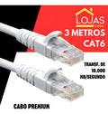 Cabo De Rede Cat6e 3m Rj45 Ethernet Pvc Alta Velocidade Cinza