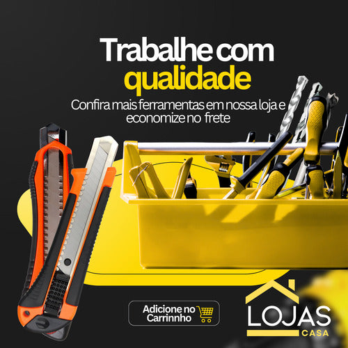 Kit 3 Estilete Profissional 18mm Com Trava 3 Lâminas Reserva