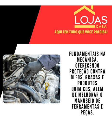 Luvas Nitrilicas Na Cor Preta 100 Unid. Uso Geral Sem Talco